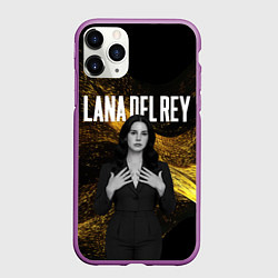 Чехол iPhone 11 Pro матовый Lana Del Rey в черном платье, цвет: 3D-фиолетовый