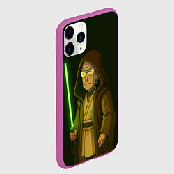 Чехол iPhone 11 Pro матовый Рик - магистр-джедай, цвет: 3D-фиолетовый — фото 2