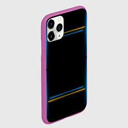 Чехол iPhone 11 Pro матовый Neon yellow light blue, цвет: 3D-фиолетовый — фото 2