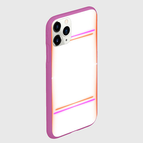 Чехол iPhone 11 Pro матовый Neon white orange pink / 3D-Фиолетовый – фото 2