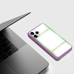 Чехол iPhone 11 Pro матовый Neon light green red, цвет: 3D-фиолетовый — фото 2