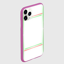 Чехол iPhone 11 Pro матовый Neon light green red, цвет: 3D-фиолетовый — фото 2