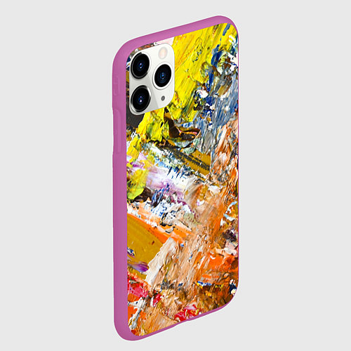 Чехол iPhone 11 Pro матовый Живая Абстракция: Поток Цветов и Форм в Постоянном / 3D-Фиолетовый – фото 2