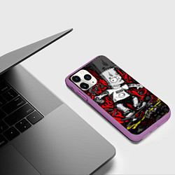 Чехол iPhone 11 Pro матовый Татуированный барт, цвет: 3D-фиолетовый — фото 2