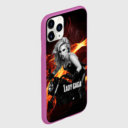 Чехол iPhone 11 Pro матовый Леди Гага на мотоцикле, цвет: 3D-фиолетовый — фото 2