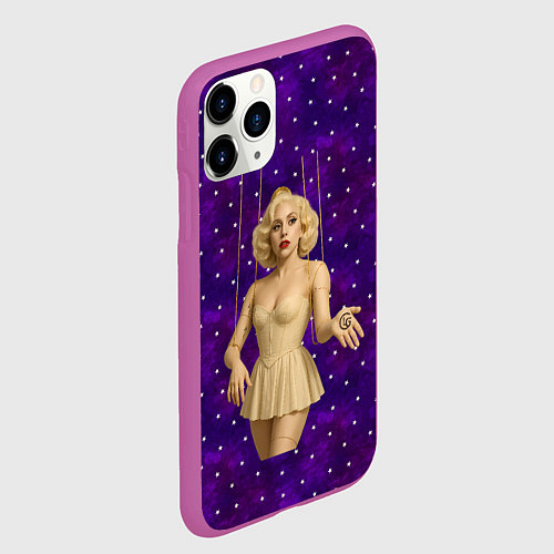 Чехол iPhone 11 Pro матовый Леди Гага марионетка / 3D-Фиолетовый – фото 2