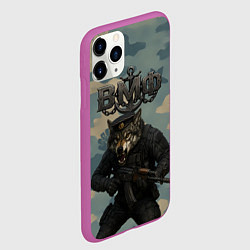 Чехол iPhone 11 Pro матовый ВМФ пехотинец волк, цвет: 3D-фиолетовый — фото 2