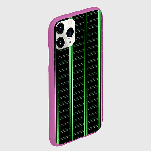 Чехол iPhone 11 Pro матовый Color black cage / 3D-Фиолетовый – фото 2