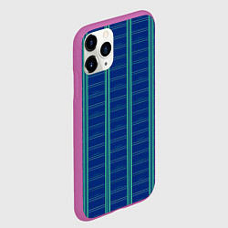 Чехол iPhone 11 Pro матовый Цвет синяя клетка, цвет: 3D-фиолетовый — фото 2