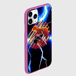 Чехол iPhone 11 Pro матовый Anime Demon Slayer Zenitsu, цвет: 3D-фиолетовый — фото 2