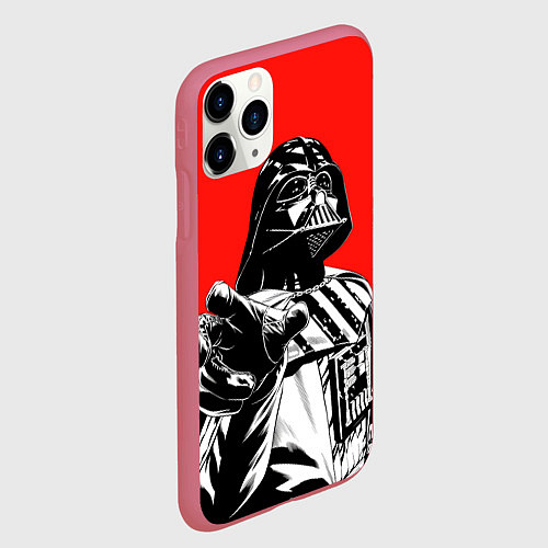 Чехол iPhone 11 Pro матовый Star wars - Darth Wader / 3D-Малиновый – фото 2