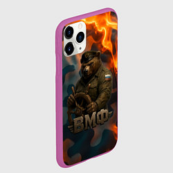 Чехол iPhone 11 Pro матовый Медведь у штурвала МВФ, цвет: 3D-фиолетовый — фото 2