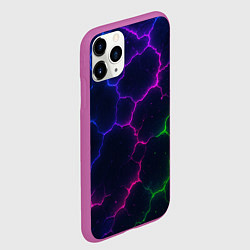 Чехол iPhone 11 Pro матовый Неоновый разлом, цвет: 3D-фиолетовый — фото 2