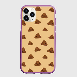 Чехол iPhone 11 Pro матовый Какашка smile, цвет: 3D-фиолетовый