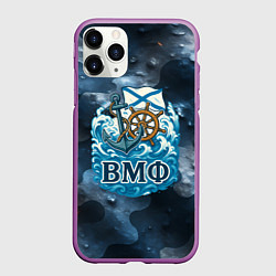 Чехол iPhone 11 Pro матовый Штурвал и якорь ВМФ