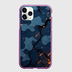 Чехол iPhone 11 Pro матовый Камуфляжные плиты текстура, цвет: 3D-фиолетовый