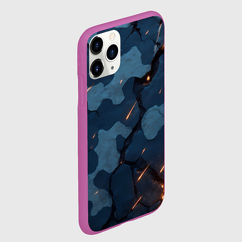 Чехол iPhone 11 Pro матовый Камуфляжные плиты текстура / 3D-Фиолетовый – фото 2