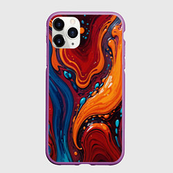 Чехол iPhone 11 Pro матовый Пламя и синева, цвет: 3D-фиолетовый