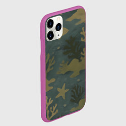 Чехол iPhone 11 Pro матовый Подводный камуфляж из рыб, цвет: 3D-фиолетовый — фото 2