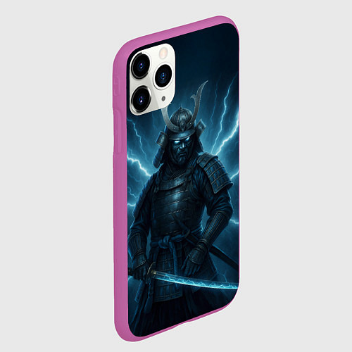 Чехол iPhone 11 Pro матовый Электросамурай / 3D-Фиолетовый – фото 2