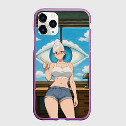 Чехол iPhone 11 Pro матовый Dandadan Seiko в комнате указывает, цвет: 3D-фиолетовый