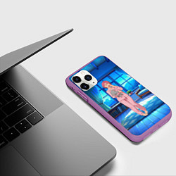 Чехол iPhone 11 Pro матовый Сиратори Айра хочет спать, цвет: 3D-фиолетовый — фото 2
