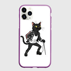 Чехол iPhone 11 Pro матовый Кот - Фредди Меркьюри, цвет: 3D-фиолетовый
