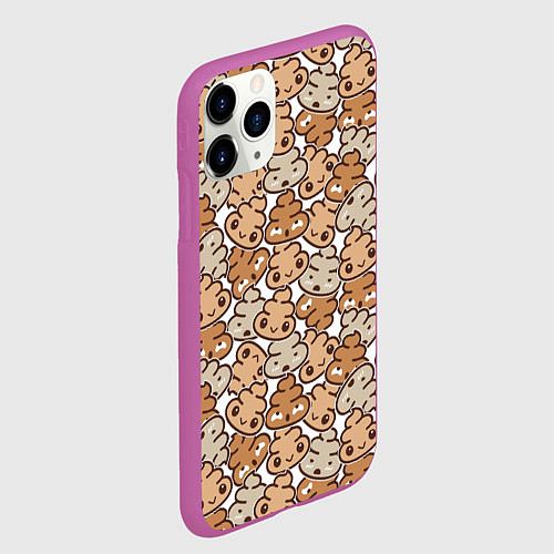 Чехол iPhone 11 Pro матовый Какашки / 3D-Фиолетовый – фото 2
