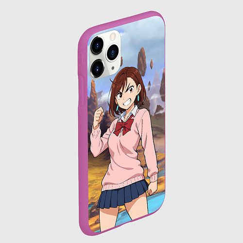Чехол iPhone 11 Pro матовый Сиратори Айра злая - Дандадан / 3D-Фиолетовый – фото 2