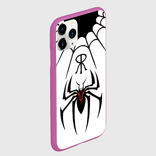 Чехол iPhone 11 Pro матовый Паук на белом - the web of Fate / 3D-Фиолетовый – фото 2