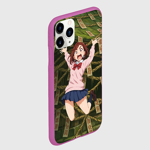 Чехол iPhone 11 Pro матовый Сиратори Айра испуганная в полете / 3D-Фиолетовый – фото 2