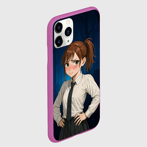 Чехол iPhone 11 Pro матовый Сиратори Айра школьница / 3D-Фиолетовый – фото 2