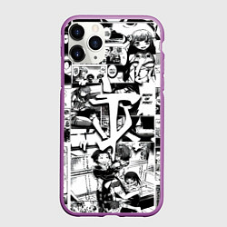 Чехол iPhone 11 Pro матовый Doom anime black, цвет: 3D-фиолетовый