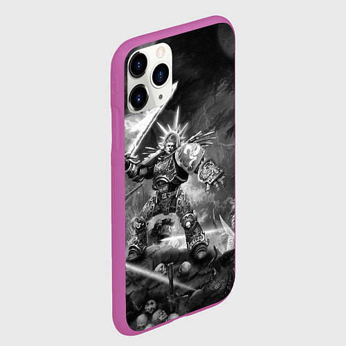 Чехол iPhone 11 Pro матовый Робаут Жиллиман - Ультрамарины Warhammer / 3D-Фиолетовый – фото 2