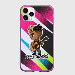 Чехол iPhone 11 Pro матовый XXXTentacion в мультяшном стиле, цвет: 3D-фиолетовый