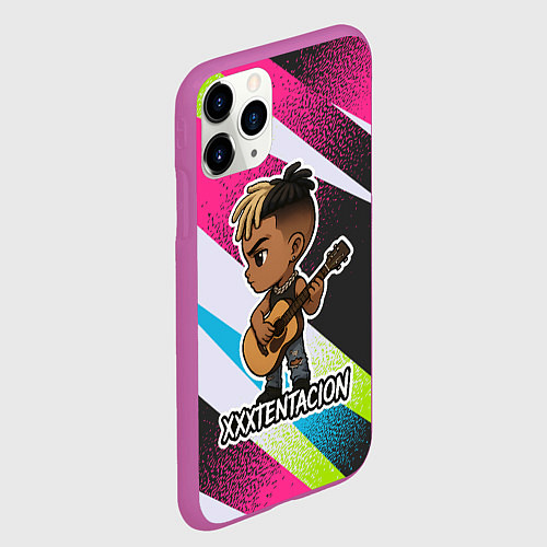 Чехол iPhone 11 Pro матовый XXXTentacion в мультяшном стиле / 3D-Фиолетовый – фото 2