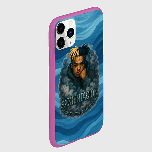 Чехол iPhone 11 Pro матовый XXXTentacion в облаке / 3D-Фиолетовый – фото 2