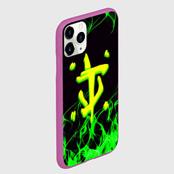 Чехол iPhone 11 Pro матовый Doom кислотное лого, цвет: 3D-фиолетовый — фото 2