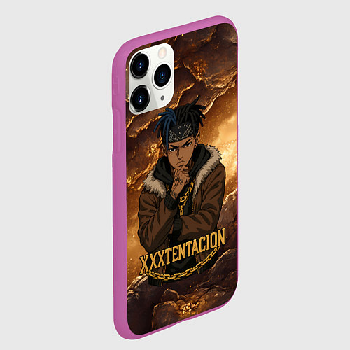 Чехол iPhone 11 Pro матовый XXXTentacion anime style / 3D-Фиолетовый – фото 2