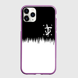 Чехол iPhone 11 Pro матовый Doom краски черно белый, цвет: 3D-фиолетовый