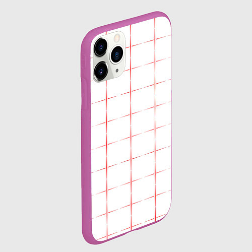Чехол iPhone 11 Pro матовый Color white red crosses / 3D-Фиолетовый – фото 2