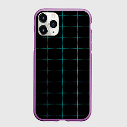 Чехол iPhone 11 Pro матовый Color black blue crosses, цвет: 3D-фиолетовый