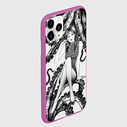 Чехол iPhone 11 Pro матовый Junji Ito Death Stranding Tomie and octopus patter, цвет: 3D-фиолетовый — фото 2