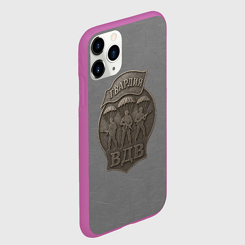 Чехол iPhone 11 Pro матовый Гвардия ВДВ стиль медали / 3D-Фиолетовый – фото 2