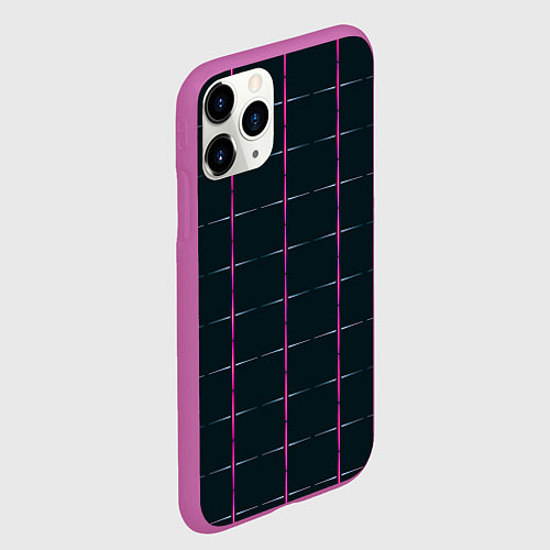 Чехол iPhone 11 Pro матовый Color black stripes / 3D-Фиолетовый – фото 2