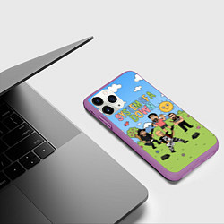 Чехол iPhone 11 Pro матовый System of a Down, мультяшный, цвет: 3D-фиолетовый — фото 2