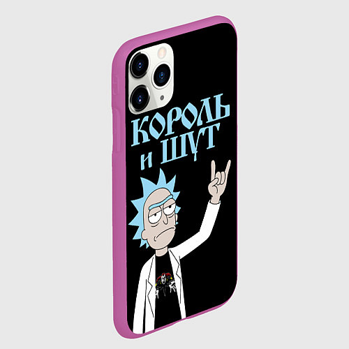 Чехол iPhone 11 Pro матовый Король и Шут и Рик Санчес из Рик и Морти / 3D-Фиолетовый – фото 2