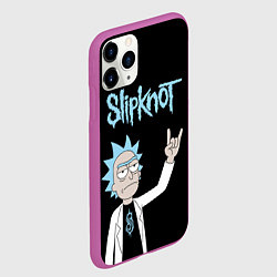 Чехол iPhone 11 Pro матовый Slipknot и Рик Санчес из Рик и Морти, цвет: 3D-фиолетовый — фото 2