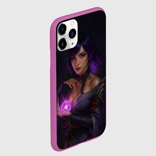 Чехол iPhone 11 Pro матовый Райдэн Эи реализм / 3D-Фиолетовый – фото 2