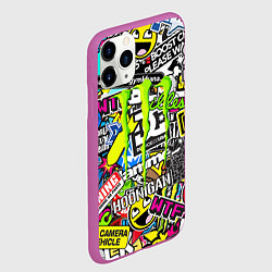 Чехол iPhone 11 Pro матовый Monster energy logo brend, цвет: 3D-фиолетовый — фото 2